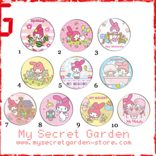 My Melody - Pinback Button Badge Set 1a or 1b ( or Hair Ties / 4.4 cm Badge / Magnet / Keychain Set )